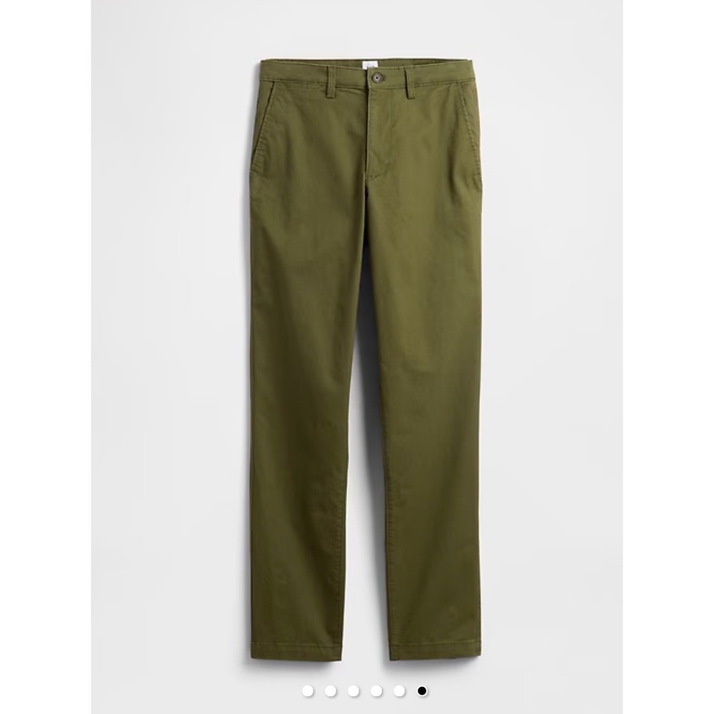 GAP Essential Slim Fit Chinos Army Green Men Size 34x30 Flat Front Khakis